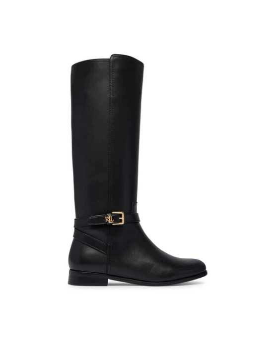 Zdjęcie produktu LAUREN RALPH LAUREN Oficerki Brooke II Calfskin Tall Boot 802974383004 Czarny