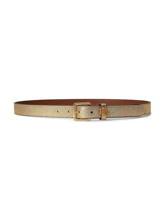 Zdjęcie produktu Lauren Ralph Lauren pasek damski skórzany złoty