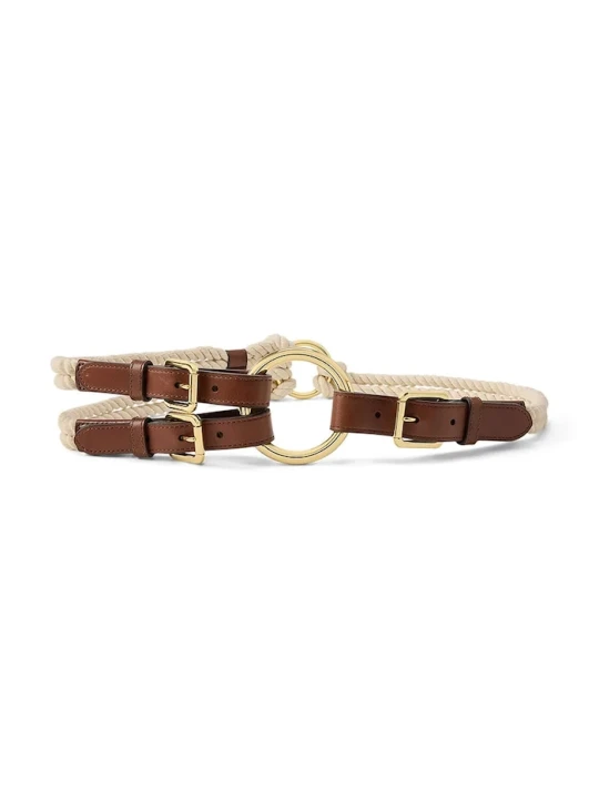 Zdjęcie produktu Lauren Ralph Lauren pasek pleciony damski brązowy