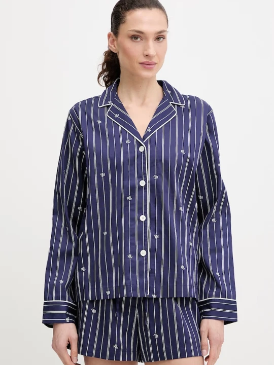 Zdjęcie produktu Lauren Ralph Lauren Piżama dwuczęściowa damska bawełniana granatowy