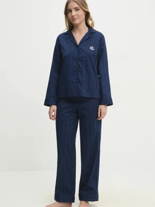 Zdjęcie produktu Lauren Ralph Lauren piżama bawełniana granatowy