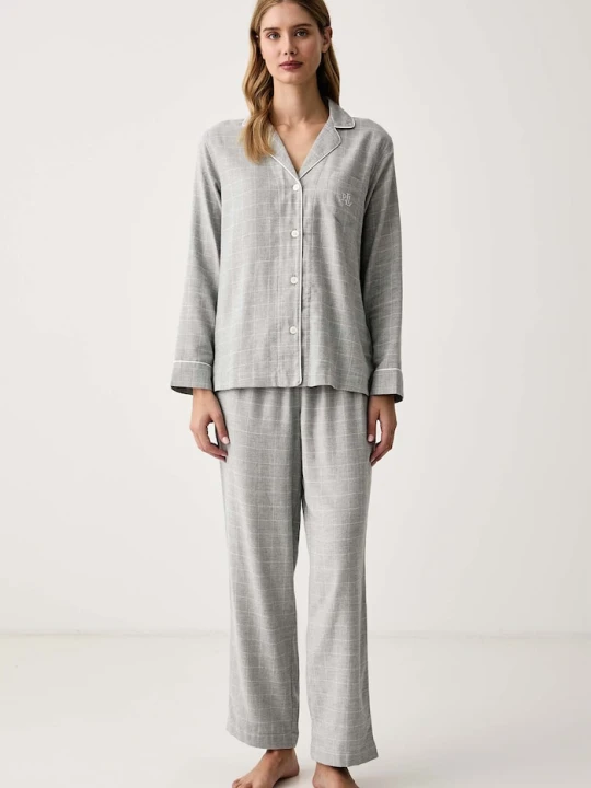 Zdjęcie produktu Lauren Ralph Lauren piżama damska z bawełną szary