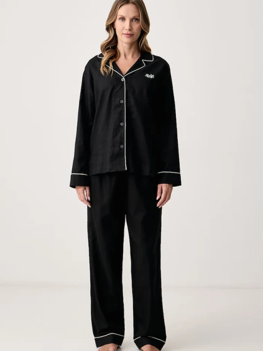 Zdjęcie produktu Lauren Ralph Lauren piżama dwuczęściowa damska bawełniana czarny