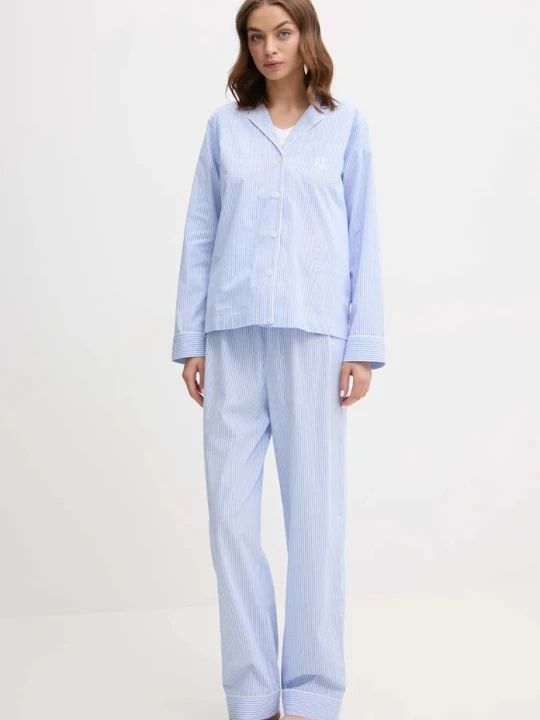 Zdjęcie produktu Lauren Ralph Lauren piżama dwuczęściowa damska bawełniana niebieski