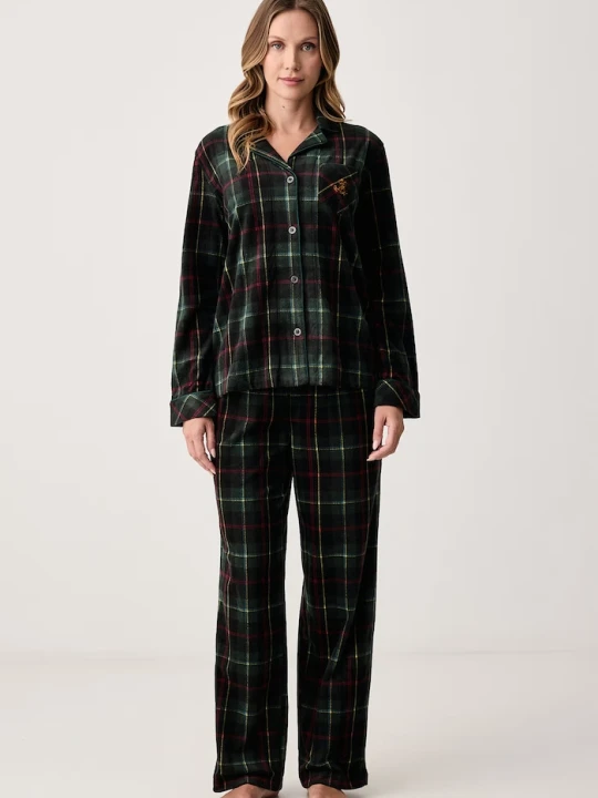 Zdjęcie produktu Lauren Ralph Lauren piżama dwuczęściowa damska polarowa zielony