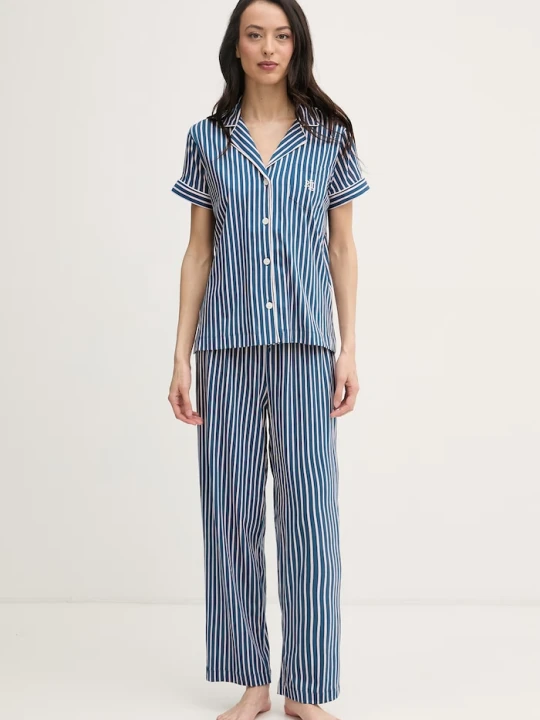 Zdjęcie produktu Lauren Ralph Lauren piżama dwuczęściowa damska z bawełną granatowy