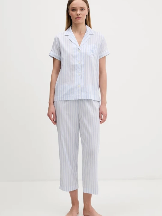 Zdjęcie produktu Lauren Ralph Lauren piżama dwuczęściowa damska z bawełną niebieski