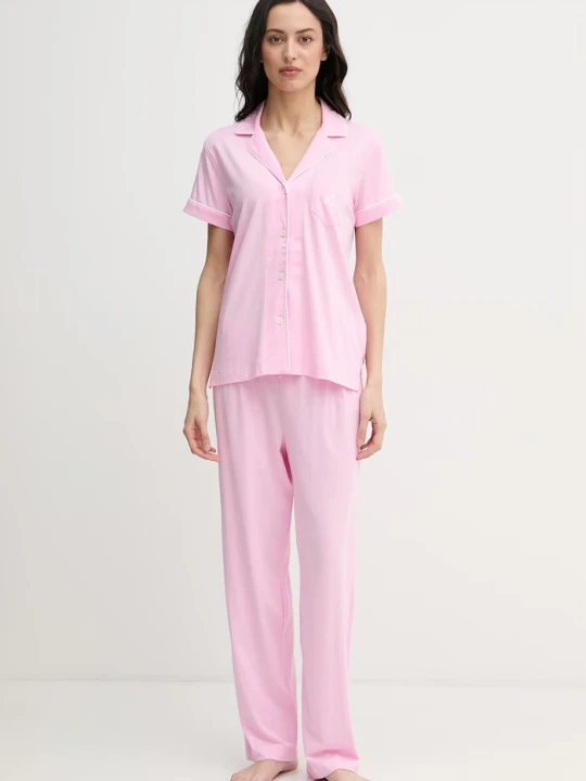 Zdjęcie produktu Lauren Ralph Lauren piżama dwuczęściowa damska z bawełną różowy