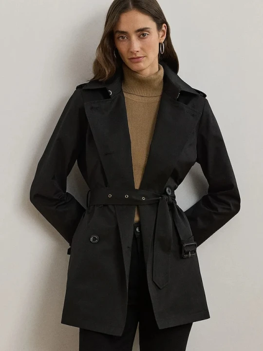 Zdjęcie produktu Lauren Ralph Lauren płaszcz damski z bawełną czarny