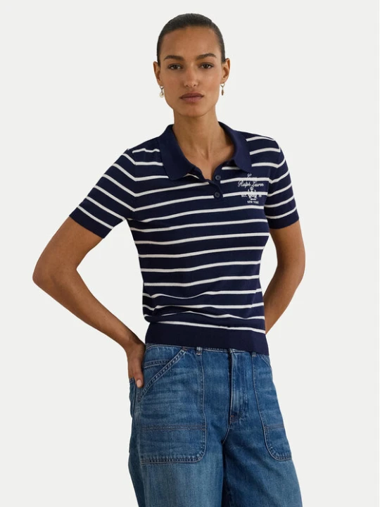 Zdjęcie produktu LAUREN RALPH LAUREN Polo 200P03506002 Granatowy Slim Fit