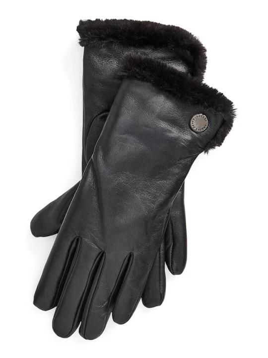 Zdjęcie produktu Lauren Ralph Lauren rękawiczki damskie skórzane czarny