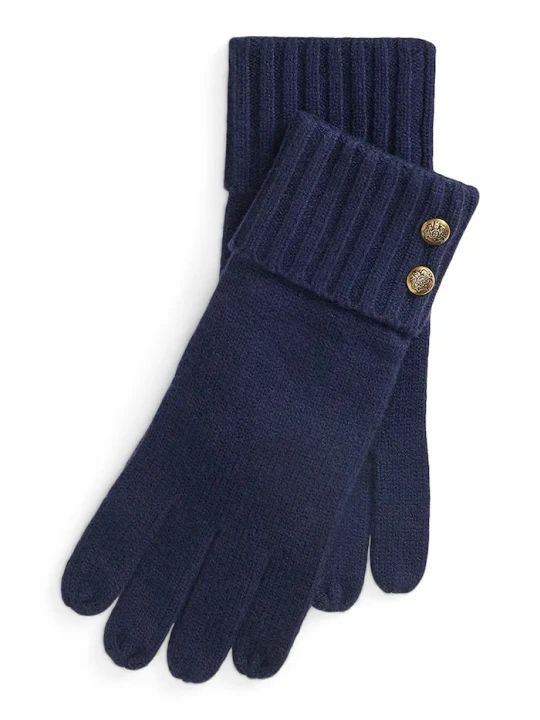 Zdjęcie produktu Lauren Ralph Lauren rękawiczki damskie z dodatkiem wełny granatowy
