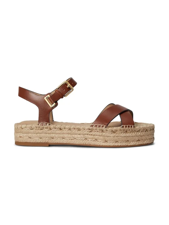 Zdjęcie produktu Lauren Ralph Lauren sandały na platformie damskie skórzane Emeryn brązowy