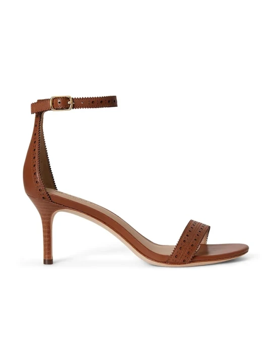 Zdjęcie produktu Lauren Ralph Lauren sandały na wysokim obcasie skórzane Allie M brązowy