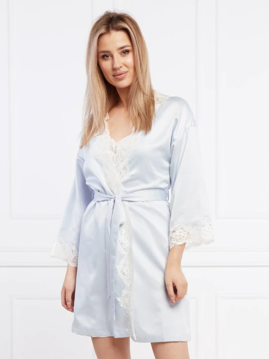 Zdjęcie produktu LAUREN RALPH LAUREN Satynowy Szlafrok | Regular Fit błękitny