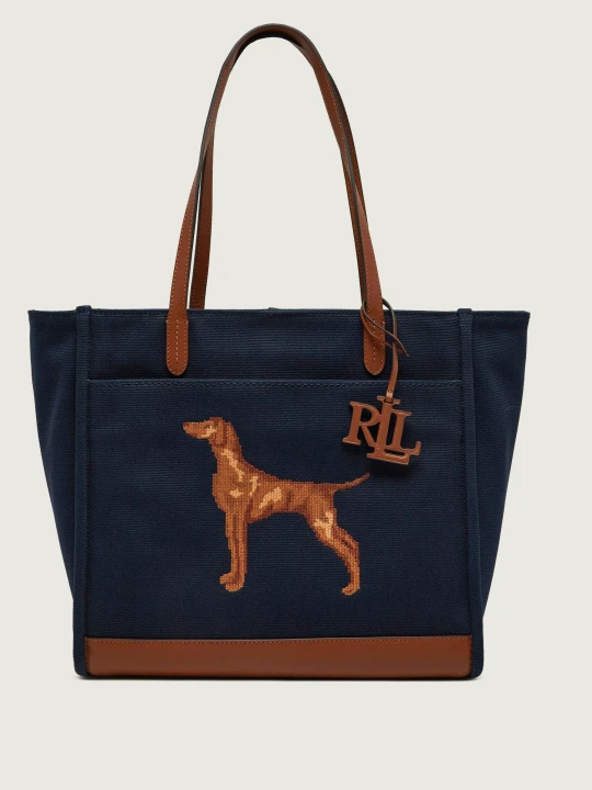 Zdjęcie produktu LAUREN RALPH LAUREN Shopperka Cameryn | z dodatkiem skóry granatowy