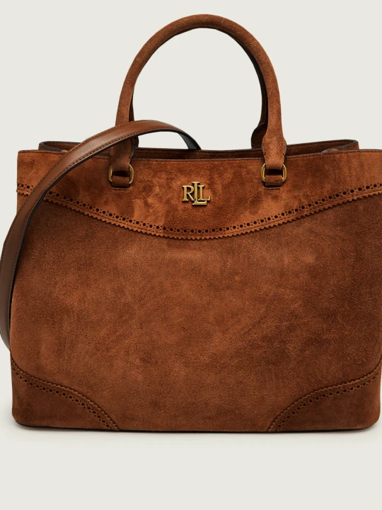 Zdjęcie produktu LAUREN RALPH LAUREN Shopperka Marcy | zamsz brązowy