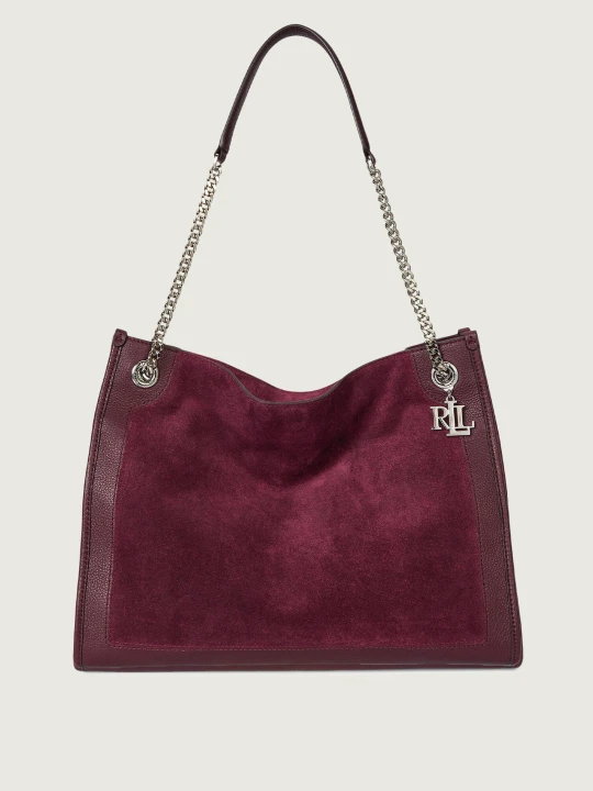 Zdjęcie produktu LAUREN RALPH LAUREN Shopperka | zamsz bordowy
