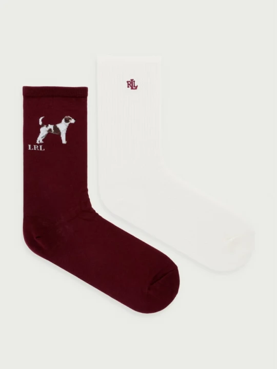 Zdjęcie produktu Lauren Ralph Lauren skarpety damskie 2-pack bordowy