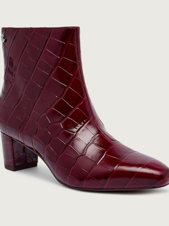 Zdjęcie produktu LAUREN RALPH LAUREN Skórzane botki na słupku DEMI bordowy