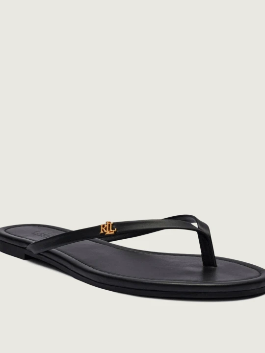 Zdjęcie produktu LAUREN RALPH LAUREN Skórzane japonki czarny