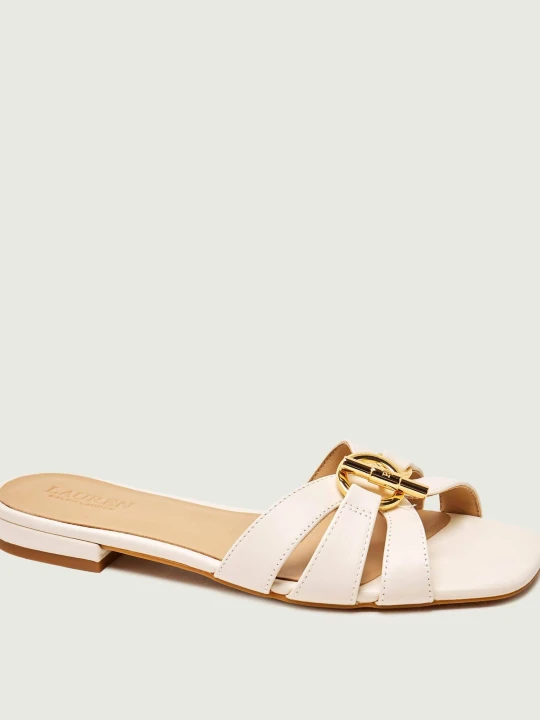 Zdjęcie produktu LAUREN RALPH LAUREN Skórzane klapki BLAIKE ecru