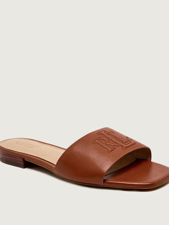 Zdjęcie produktu LAUREN RALPH LAUREN Skórzane klapki EVERLEY brązowy