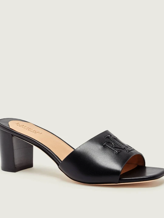 Zdjęcie produktu LAUREN RALPH LAUREN Skórzane klapki na słupku EVERLEY czarny