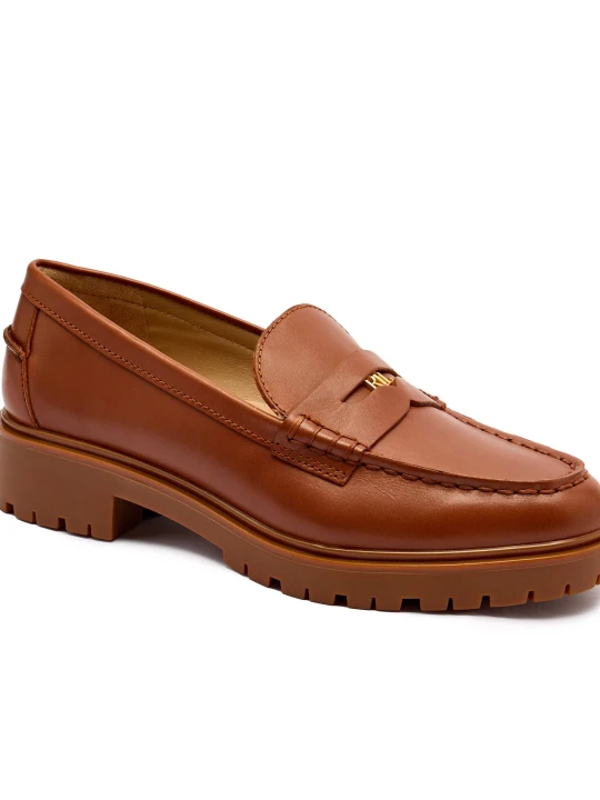 Zdjęcie produktu LAUREN RALPH LAUREN Skórzane loafersy koniakowy