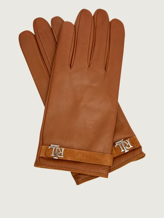 Zdjęcie produktu LAUREN RALPH LAUREN Skórzane rękawiczki LOGOLTHR GLV koniakowy