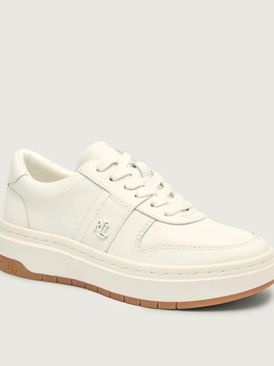 Zdjęcie produktu LAUREN RALPH LAUREN Skórzane sneakersy HARLIE ecru