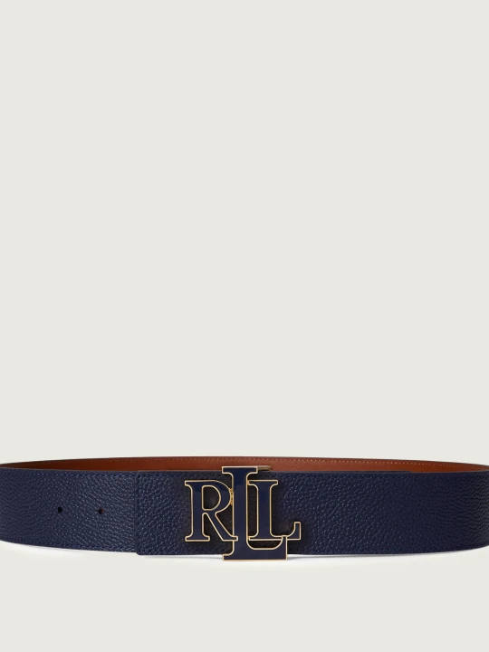 Zdjęcie produktu LAUREN RALPH LAUREN Skórzany dwustronny pasek granatowy
