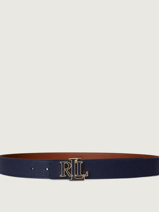 Zdjęcie produktu LAUREN RALPH LAUREN Skórzany dwustronny pasek granatowy