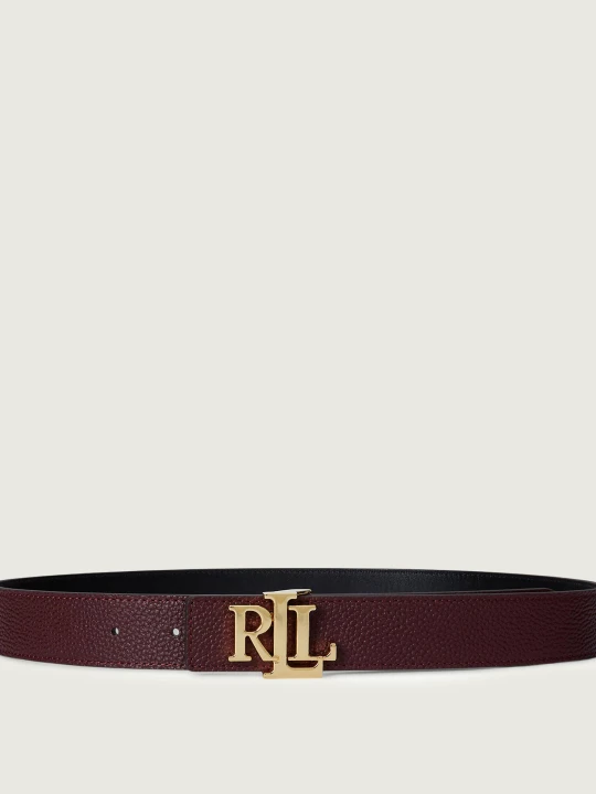 Zdjęcie produktu LAUREN RALPH LAUREN Skórzany dwustronny pasek bordowy