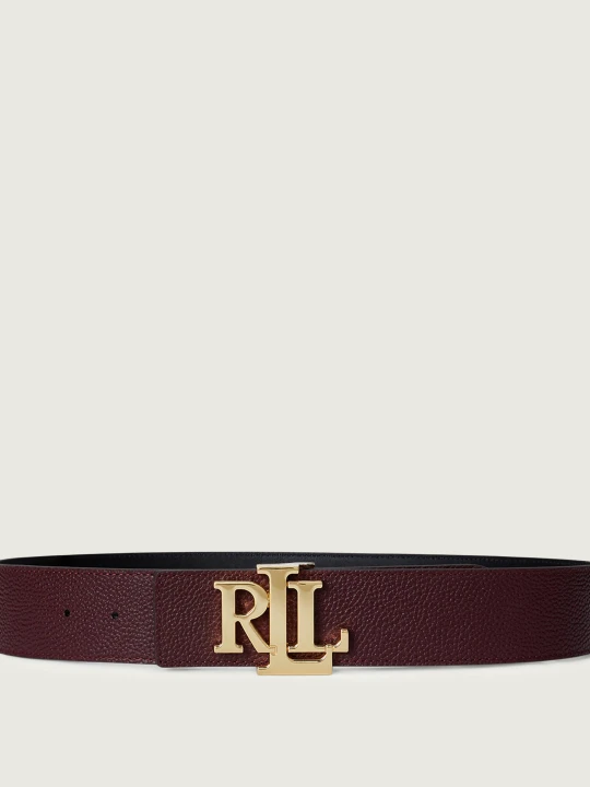 Zdjęcie produktu LAUREN RALPH LAUREN Skórzany dwustronny pasek bordowy
