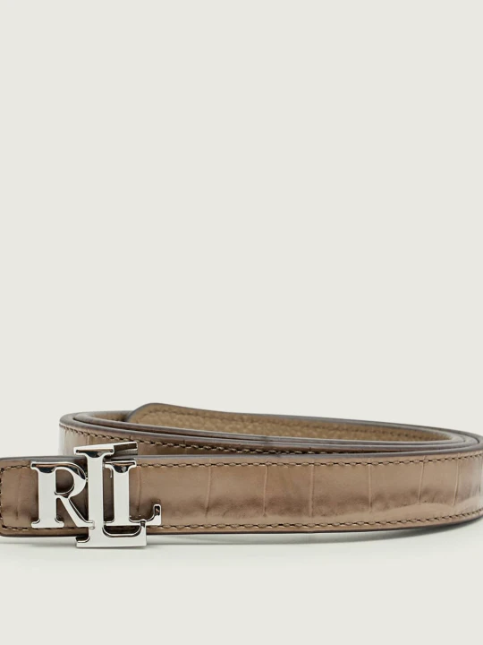 Zdjęcie produktu LAUREN RALPH LAUREN Skórzany dwustronny pasek brązowy