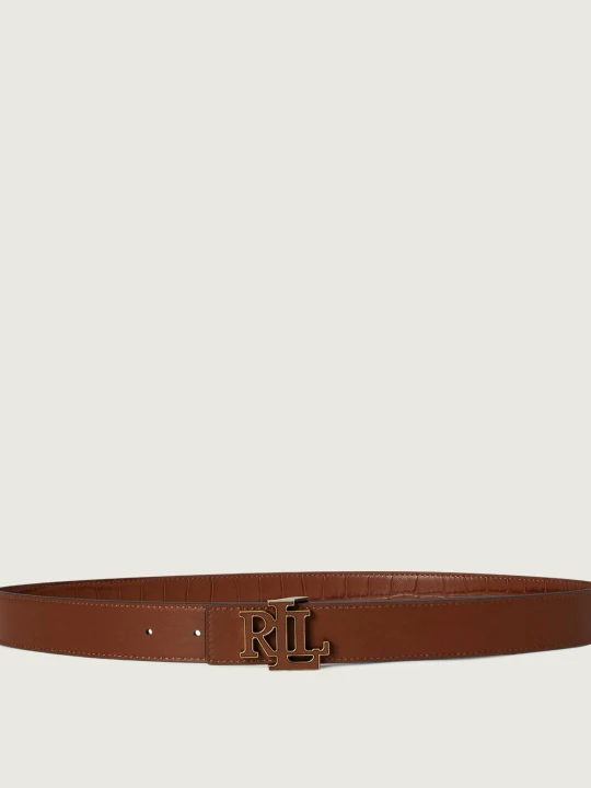 Zdjęcie produktu LAUREN RALPH LAUREN Skórzany dwustronny pasek Logo Reversible brązowy