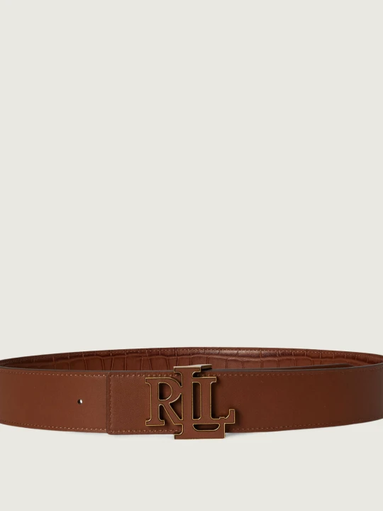 Zdjęcie produktu LAUREN RALPH LAUREN Skórzany dwustronny pasek Logo Reversible brązowy