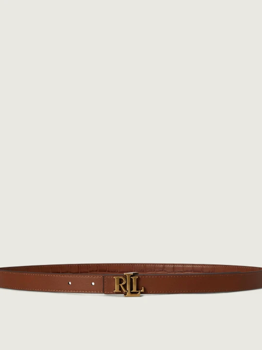 Zdjęcie produktu LAUREN RALPH LAUREN Skórzany dwustronny pasek Logo Reversible brązowy