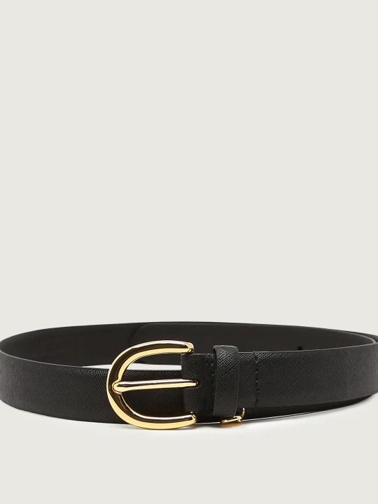 Zdjęcie produktu LAUREN RALPH LAUREN Skórzany pasek Crosshatch czarny