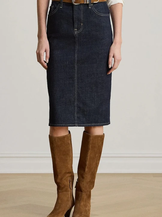 Zdjęcie produktu Lauren Ralph Lauren spódnica ołówkowa jeansowa niebieski