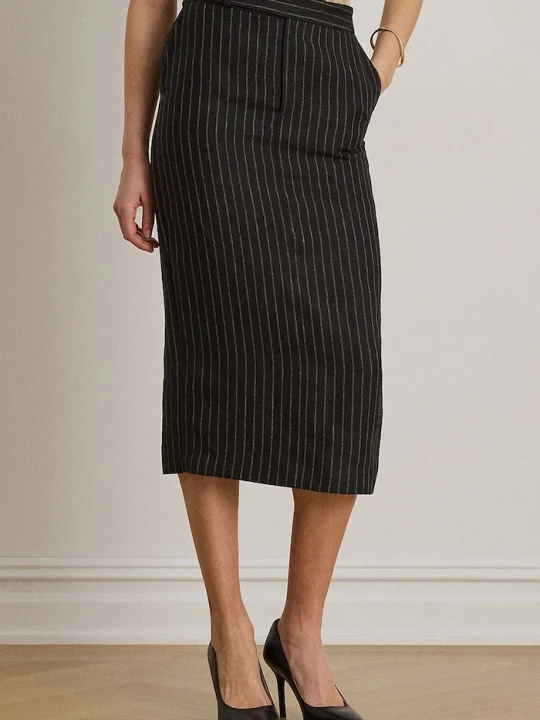 Zdjęcie produktu Lauren Ralph Lauren spódnica ołówkowa lniana czarny
