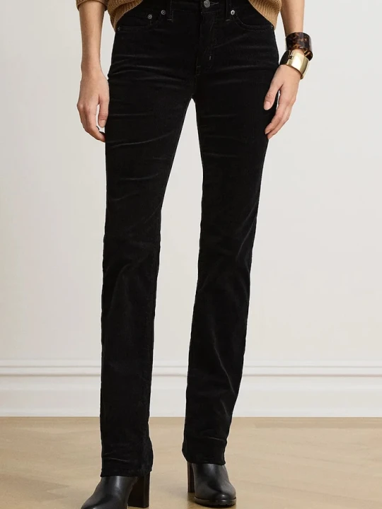 Zdjęcie produktu Lauren Ralph Lauren spodnie damskie sztruksowe czarny