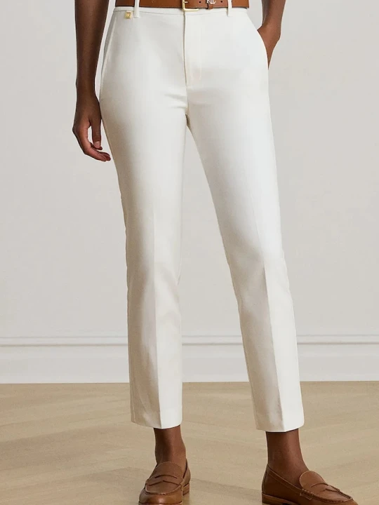 Zdjęcie produktu Lauren Ralph Lauren spodnie damskie z bawełną biały