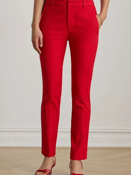 Zdjęcie produktu Lauren Ralph Lauren spodnie damskie z bawełną czerwony
