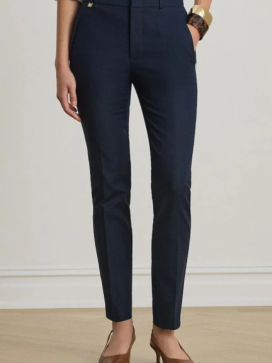 Zdjęcie produktu Lauren Ralph Lauren spodnie damskie z bawełną granatowy