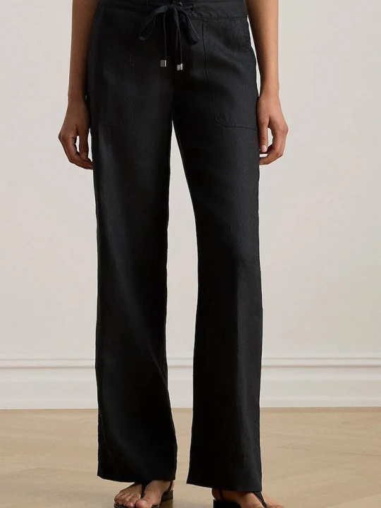 Zdjęcie produktu Lauren Ralph Lauren spodnie lniane czarny