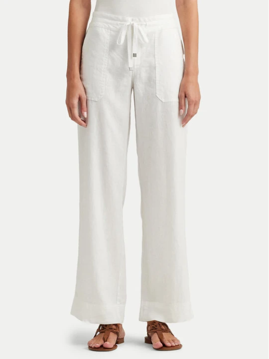 Zdjęcie produktu Lauren Ralph Lauren Spodnie materiałowe 200735138001 Biały Wide Leg