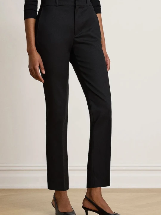 Zdjęcie produktu Lauren Ralph Lauren spodnie slim fit damskie bawełniane z elastanem czarny