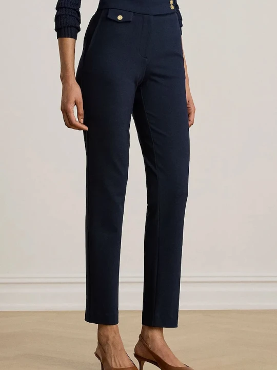 Zdjęcie produktu Lauren Ralph Lauren spodnie slim fit damskie z wiskozą granatowy
